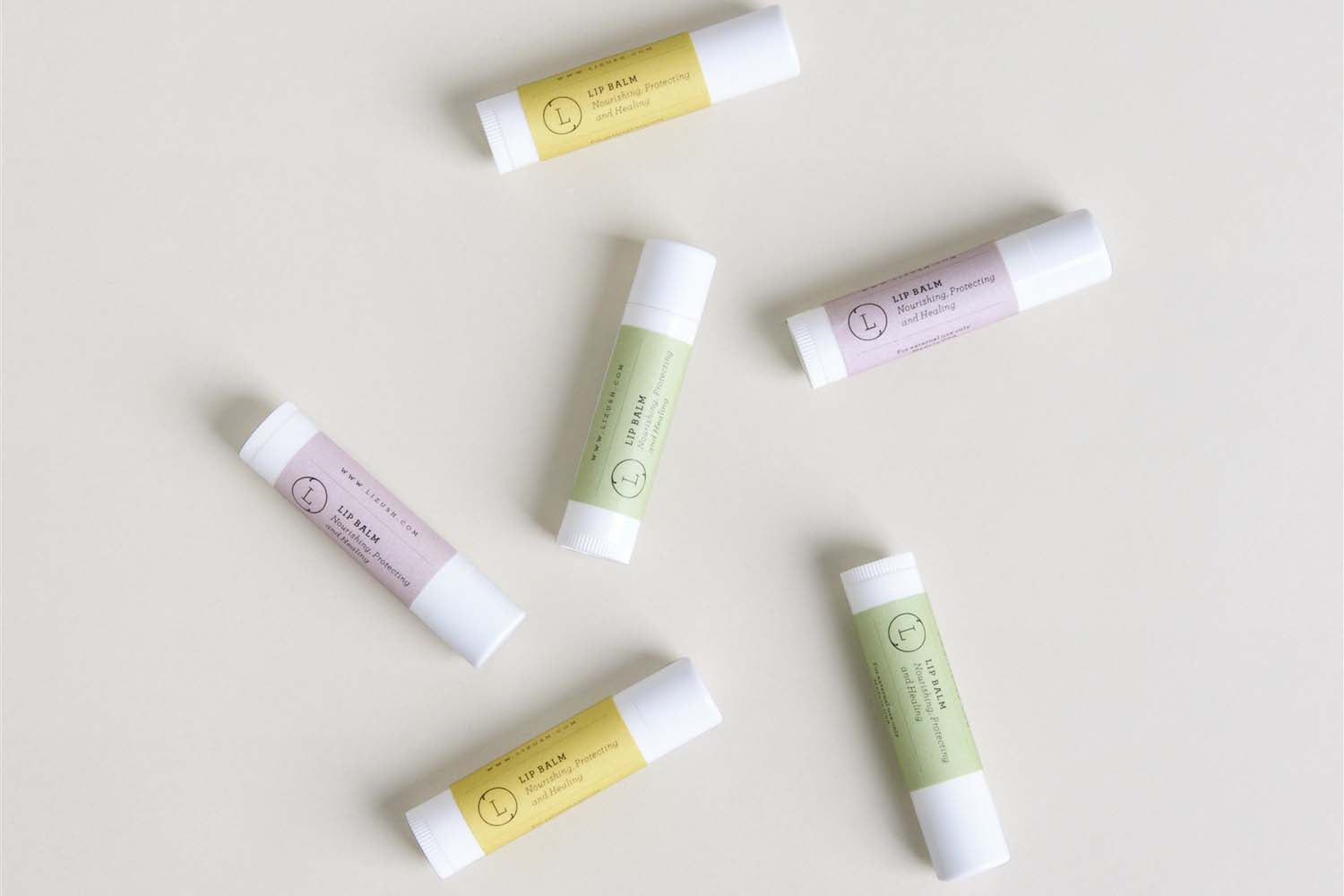 Lip Balm, Set of 3 Natural Unscented Lip Balms-2