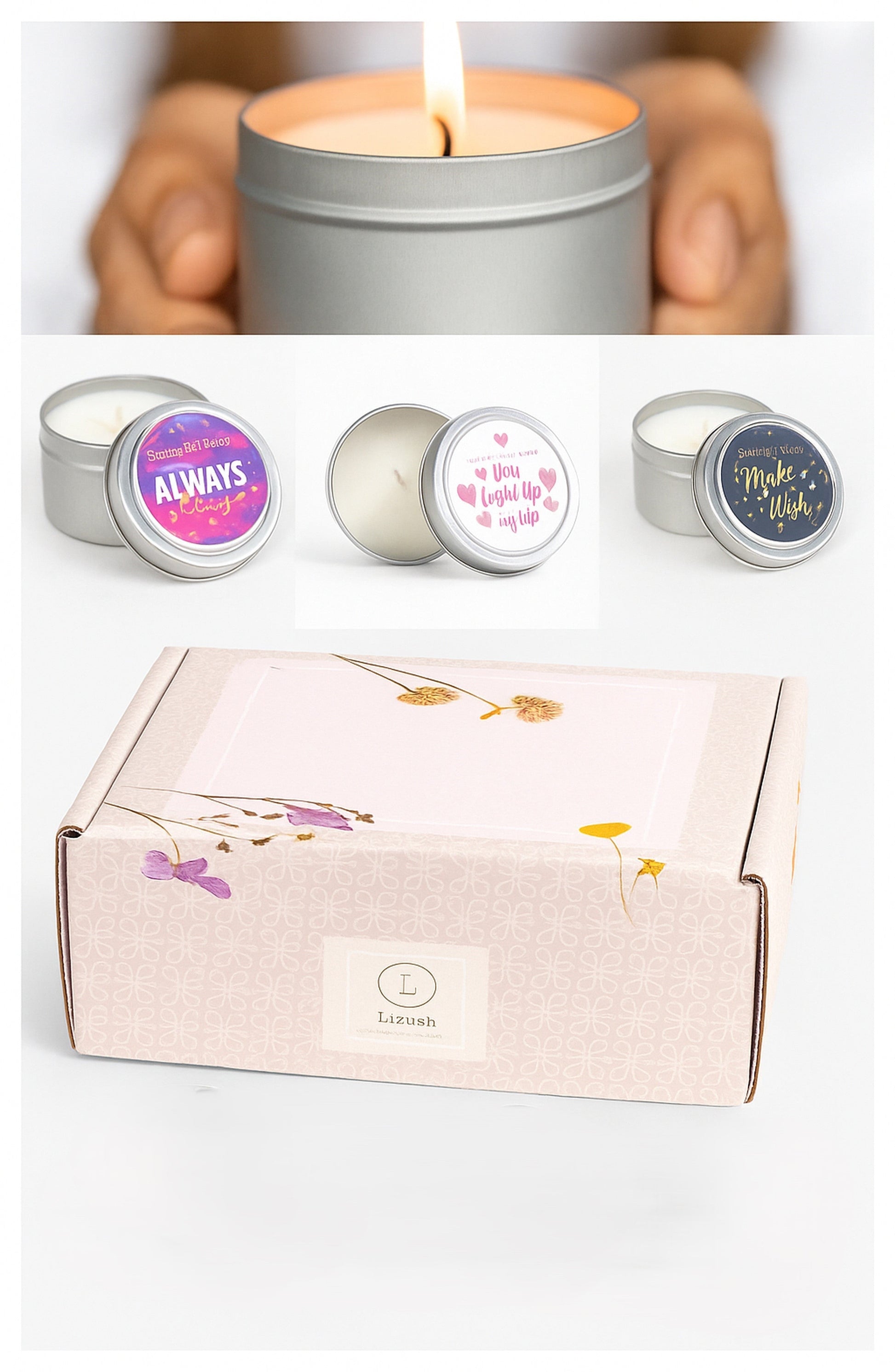 Trio of Tin Soy Candle - Scented with Bergamot and Lavender Essential oils-1