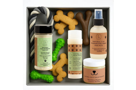 Pet Pampering Gift Box -All-Natural Pet Wellness Kit – Soothing Balms & Herbal Coat Powder-0