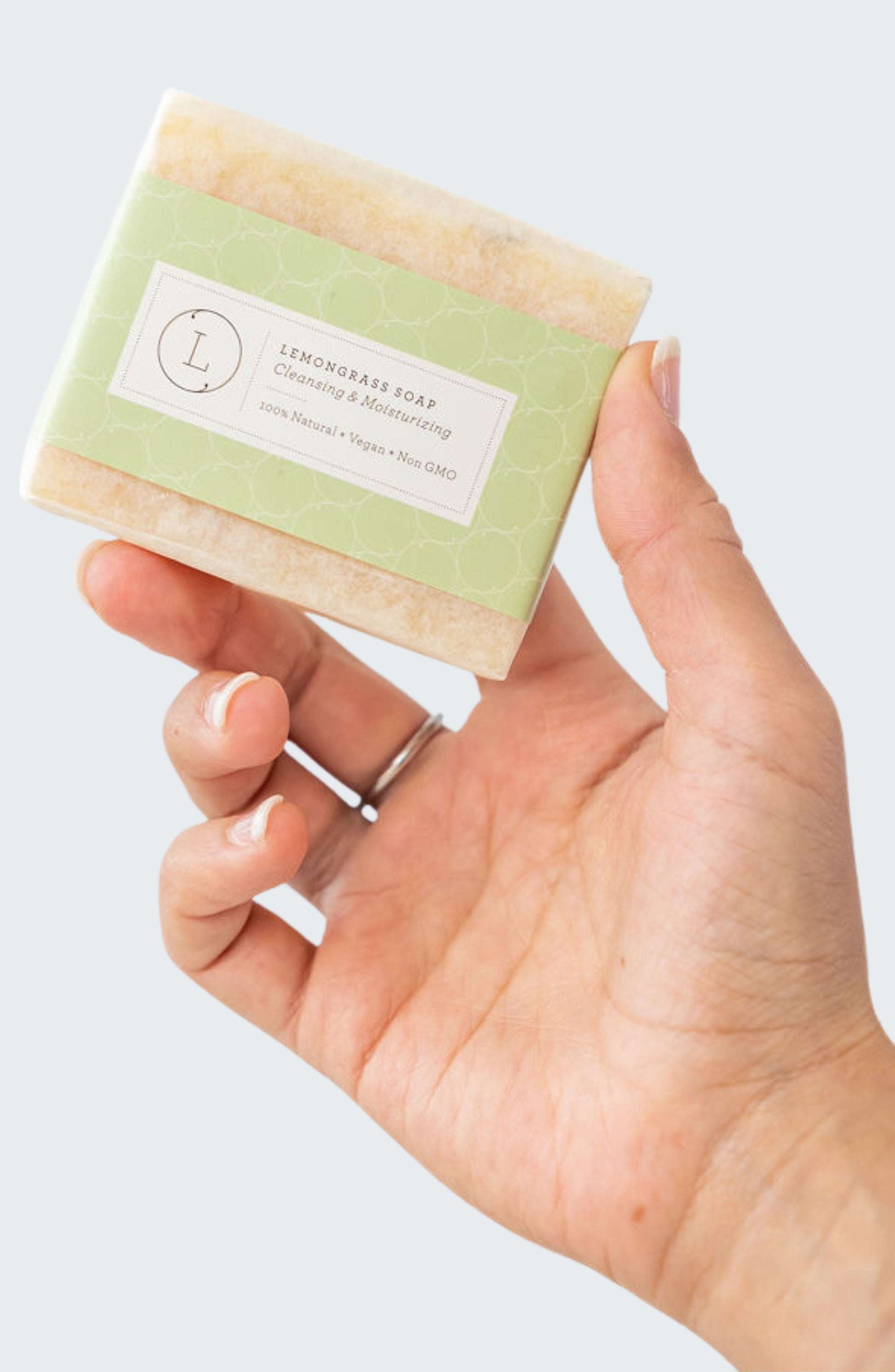 2 x Lemongrass Natural Soap Bar, Handmade Body Soap Gift-1
